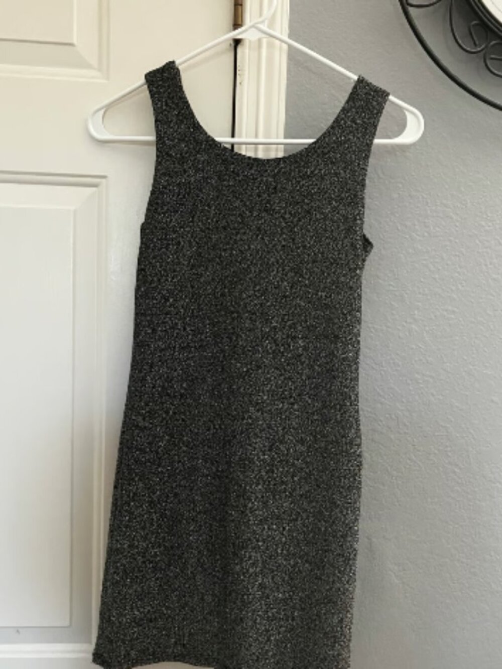Sally Miller Couture Size Large Silver Shimmer Mini Dress